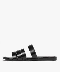sandales plates avec large bride femme - follow me noir standard sandales plates et nu-piedsH057801_3