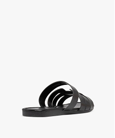 sandales plates avec large bride femme - follow me noir standard sandales plates et nu-piedsH057801_4
