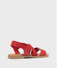 sandales femme a talon plat et brides elastiques unies rouge standardH058001_4