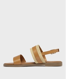sandales a talon plat et brides fantaisie femme brun sandales plates et nu-piedsH058401_3