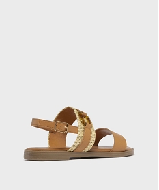 sandales a talon plat et brides fantaisie femme brun sandales plates et nu-piedsH058401_4