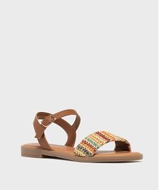 sandales plates avec bride effet raphia femme - follow me multicolore sandales plates et nu-piedsH059001_2