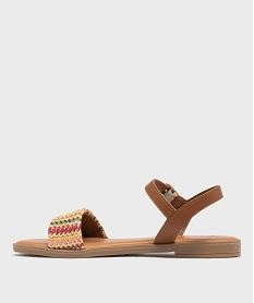 sandales plates avec bride effet raphia femme - follow me multicolore sandales plates et nu-piedsH059001_3