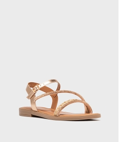 sandales a brides fines brillantes femme rose sandales plates et nu-piedsH059601_2