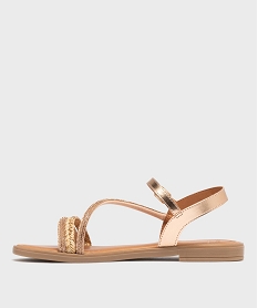 sandales a brides fines brillantes femme rose sandales plates et nu-piedsH059601_3