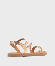 sandales a brides fines brillantes femme rose sandales plates et nu-piedsH059601_4