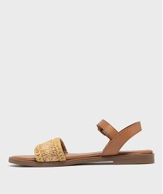 sandales a bride raphia femme beige sandales plates et nu-piedsH059801_3