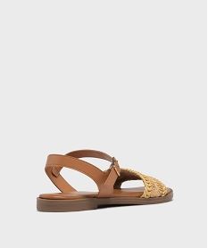 sandales a bride raphia femme beige sandales plates et nu-piedsH059801_4