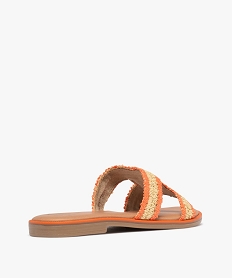 mules plates a brides tressees et croisees femme orange standard sandales plates et nu-piedsH060001_4