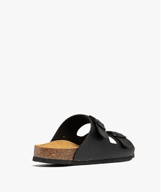 mules semelle interieure cuir a reliefs ergonomiques femme noir standard sandales plates et nu-piedsH060401_4