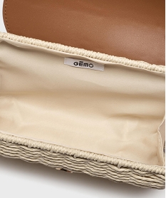 sac besace compact en paille a bandouliere chaine femme brun sacs bandouliereH062101_3
