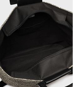 sac en paille bicolore porte main femme noir standard sacs a mainH062201_3