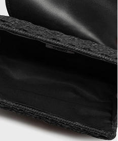 sac besace compact en paille a bandouliere chaine femme noir standard sacs bandouliereH062501_3