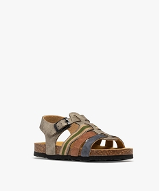 sandales multibrides a semelle interieure cuir ergonomique garcon beigeH063201_2