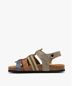 sandales multibrides a semelle interieure cuir ergonomique garcon beigeH063201_3
