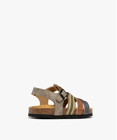 sandales multibrides a semelle interieure cuir ergonomique garcon beigeH063201_4