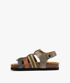 sandales multibrides a semelle interieure cuir ergonomique garcon beigeH063801_3