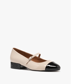 ballerines vernies bicolores a talon femme beige standardH064801_2
