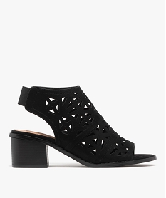 GEMO Sandales à talon à tige ajourée couvrante femme noir standard