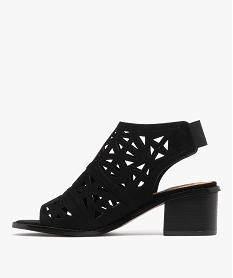 sandales a talon a tige ajouree couvrante femme noir standard sandales a talonH065101_3