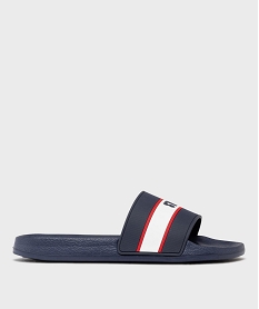 GEMO Mules de plage avec message sur la bride garçon Bleu