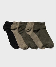 chaussettes garcon ultra-courtes unies (lot de 5 paires) vertH067701_3