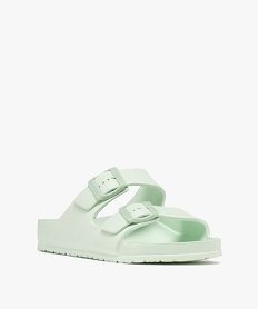 sandales de plage avec brides ajustables femme vert tongsH067901_2