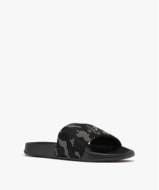 mules de piscine a motif camouflage garcon noir standardH069801_2