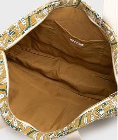 sac cabas zippe grand format en toile fleurie femme jaune standard grands sacs femmeH070101_4