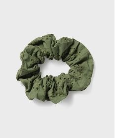 chouchou cheveux brode femme kaki standard accessoires cheveuxH071701_3