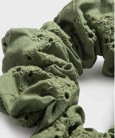 chouchou cheveux brode femme kaki standard accessoires cheveuxH071701_4