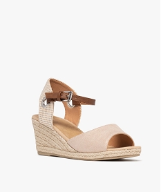 sandales a talon compense en corde femme beige standard sandales a talonH072201_2