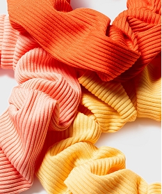 chouchous pour les cheveux en satin cotele femme (lot de 3) orange accessoires cheveuxH072601_2