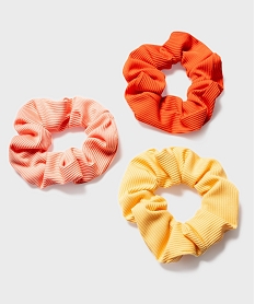 chouchous pour les cheveux en satin cotele femme (lot de 3) orange accessoires cheveuxH072601_3