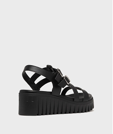 sandales a talon compense et semelle plateforme femme noir standard sandales a talonH074501_4