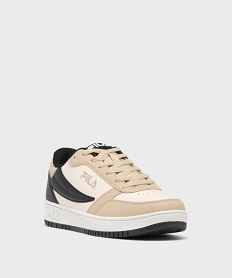 baskets basses a tige grainee et perforee rega nf homme - fila beigeH076401_2