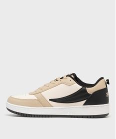 baskets basses a tige grainee et perforee rega nf homme - fila beigeH076401_3