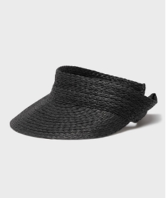 visiere en paille de papier femme noir standardH077401_3