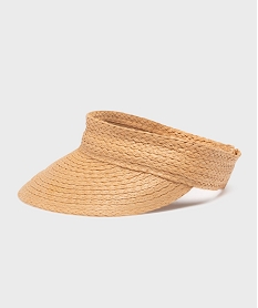 visiere en paille de papier femme beigeH078901_3