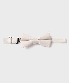 nœud papillon en coton et lin uni homme beigeH081201_3