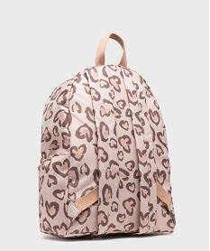 sac a dos en toile motifs coeurs fille roseH081401_2