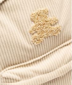 sac a dos en velours cotele fille - lulucastagnette beige standardH081801_3