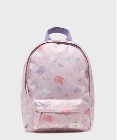 GEMO Sac à dos en toile motifs chats fille Rose