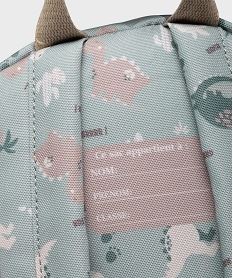 sac a dos en toile motifs dinosaures fille bleuH082701_3