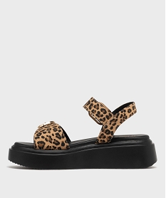 sandales compensees a boucle et motif leopard femme beige standard sandales a talonH083901_3