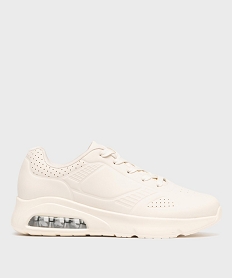 GEMO Baskets basses perforées avec semelle à bulle dair femme Beige