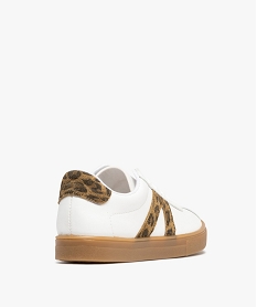 baskets basses a motif leopard et semelle contrastante femme - camps united blanc standardH086501_4