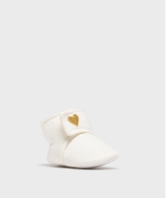 chaussons de naissance montants en jersey a scratch bebe fille[missing] blanc standardH087201_2