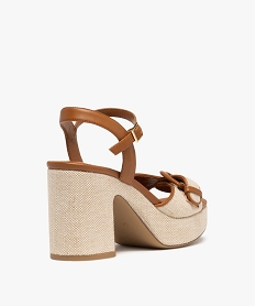 sandales a talon plateforme en toile femme beige sandales a talonH090201_4