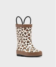 bottes de pluie avec motifs coeurs bebe fille - lovely wings beigeH091301_2